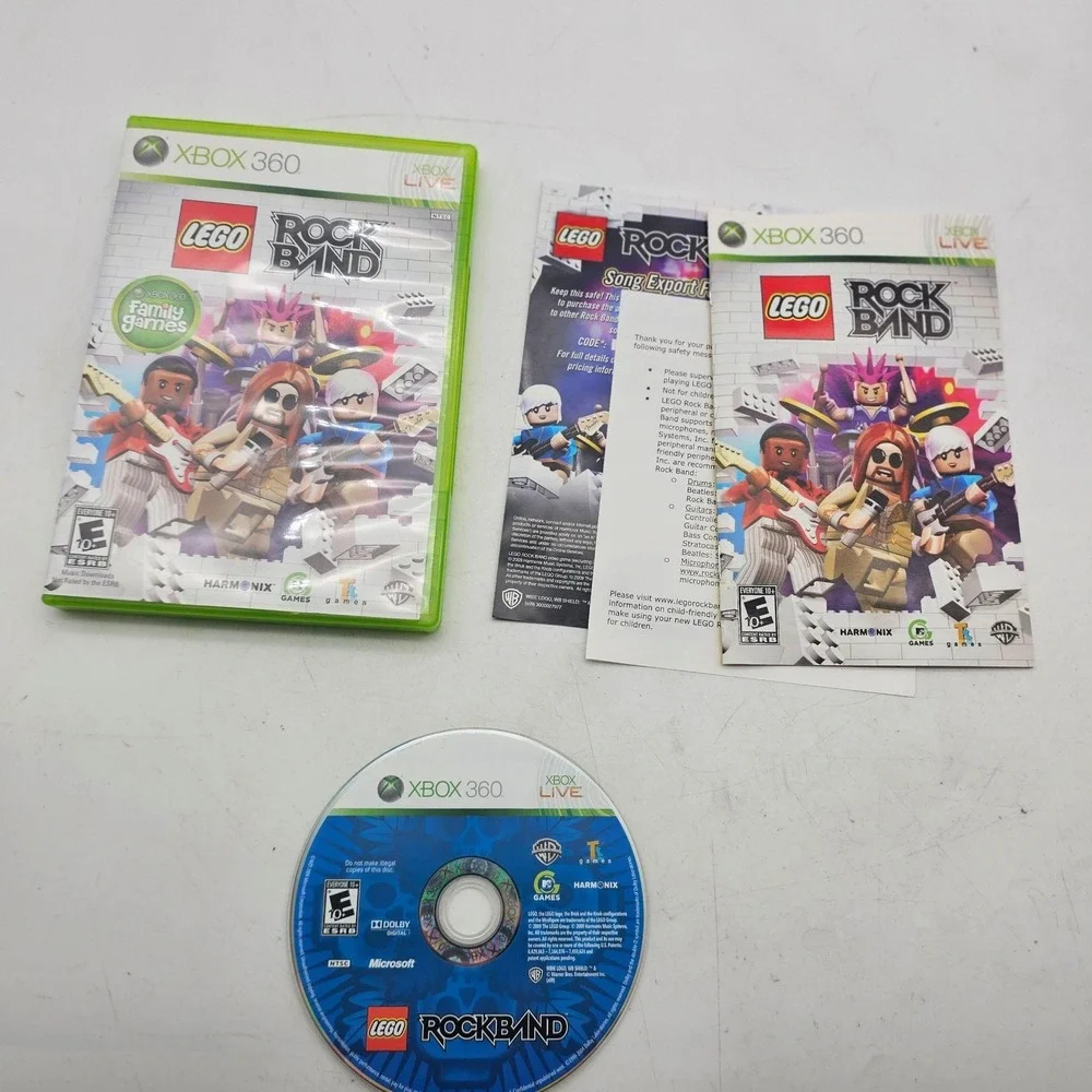 LEGO Rock Band Microsoft Xbox 360 Complete CIB Music Game Harmonix E10+ NTSC-U/C